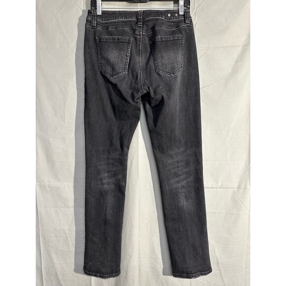 Cabi Jeans Womens 4 Black High Straight Leg Mid Rise Smoulder Stretch Denim - Picture 3 of 8